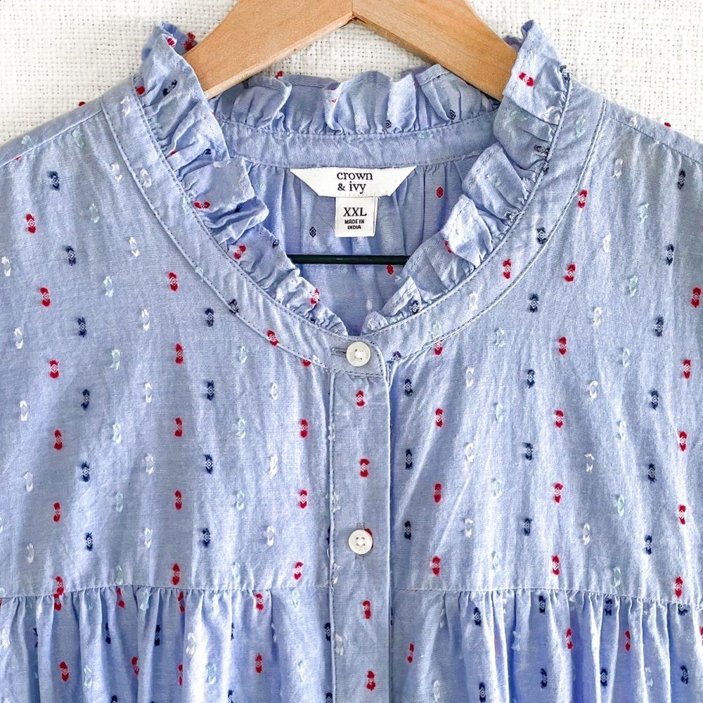 Crown & Ivy embroidered blouse. - Picture 4 of 7